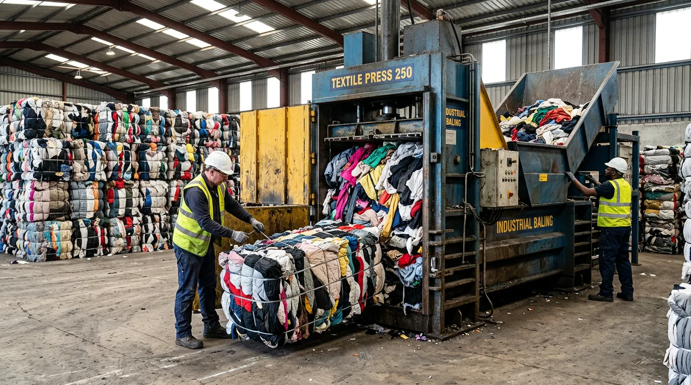 Textile baling facility