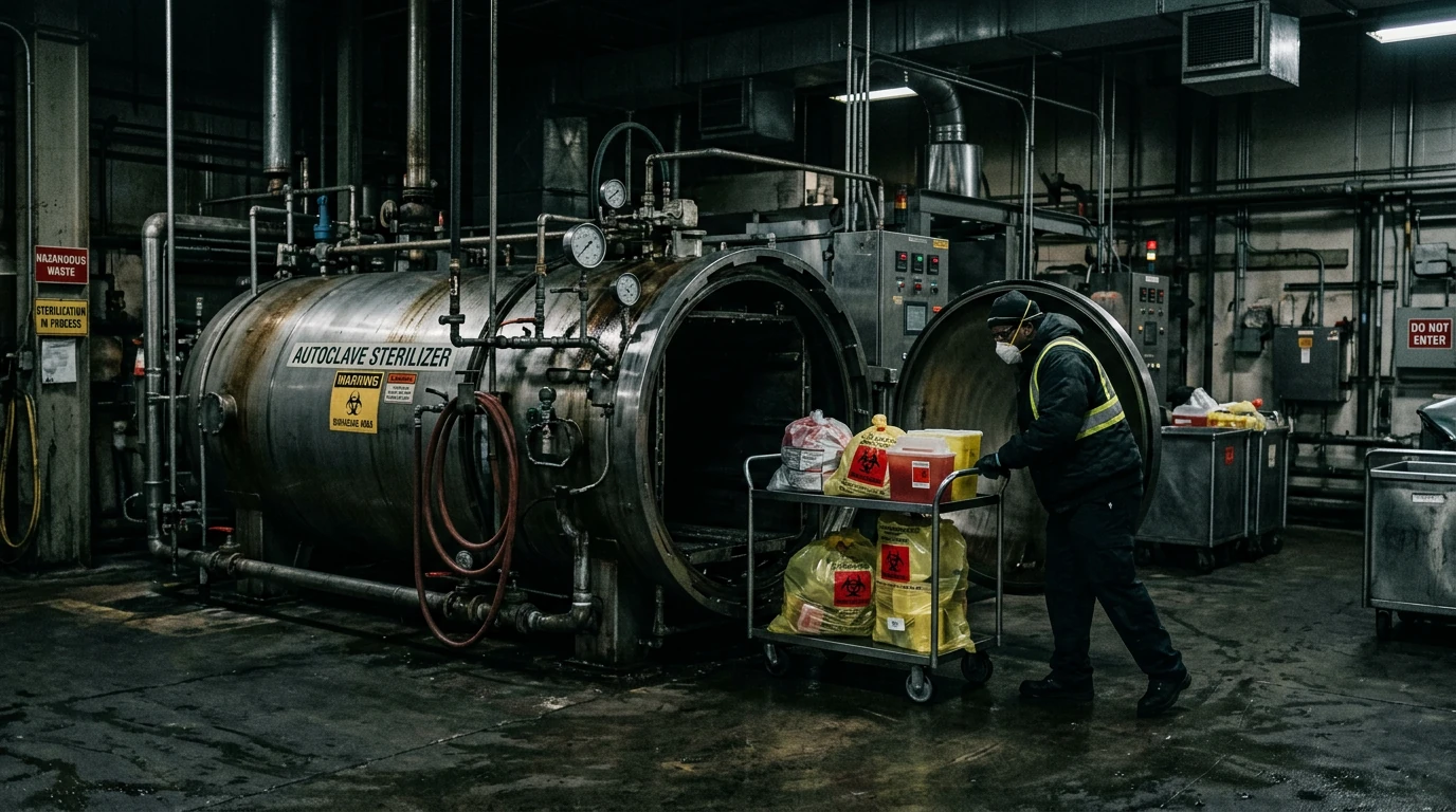 Healthcare waste treatment facility