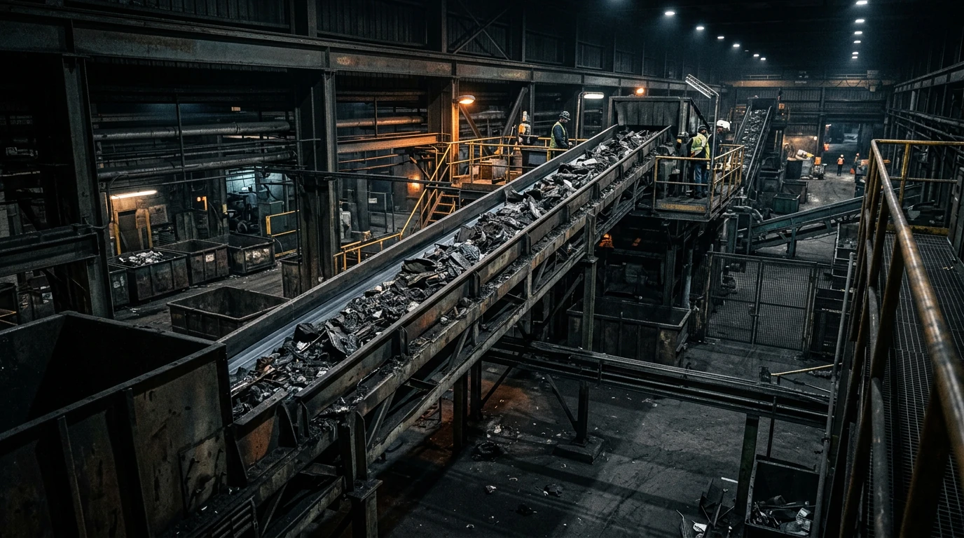 Industrial conveyor waste