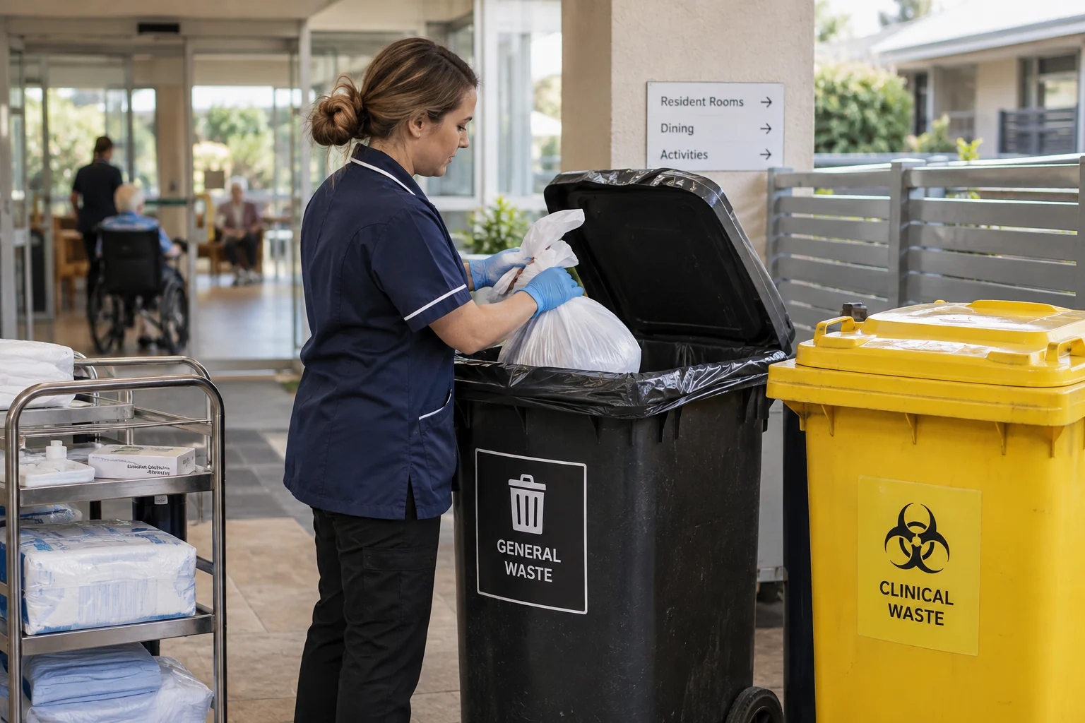 Illustrative scene for Aged Care Facility Waste Compliance Guide for Victoria