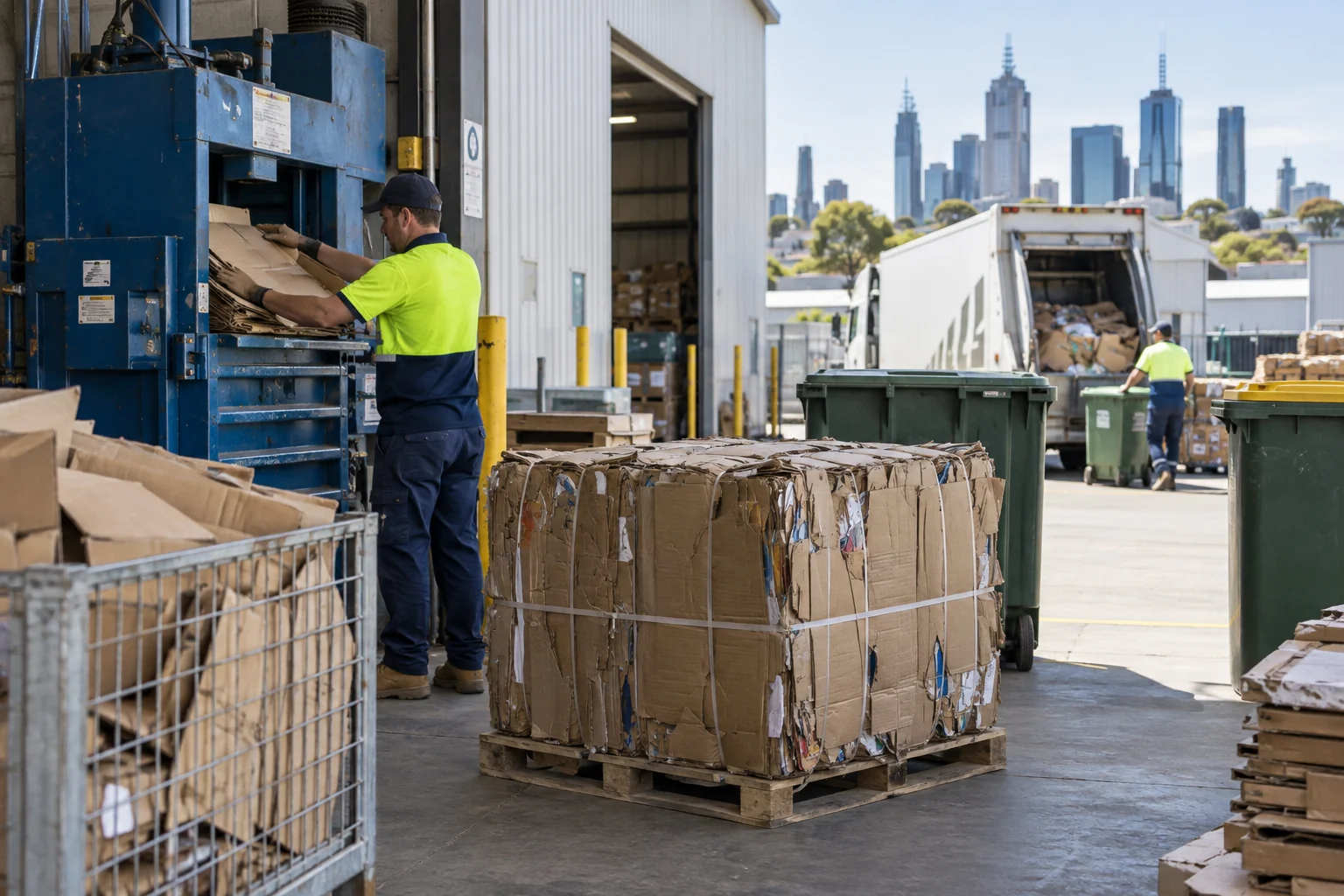 Illustrative scene for Cardboard Recycling for Melbourne Businesses