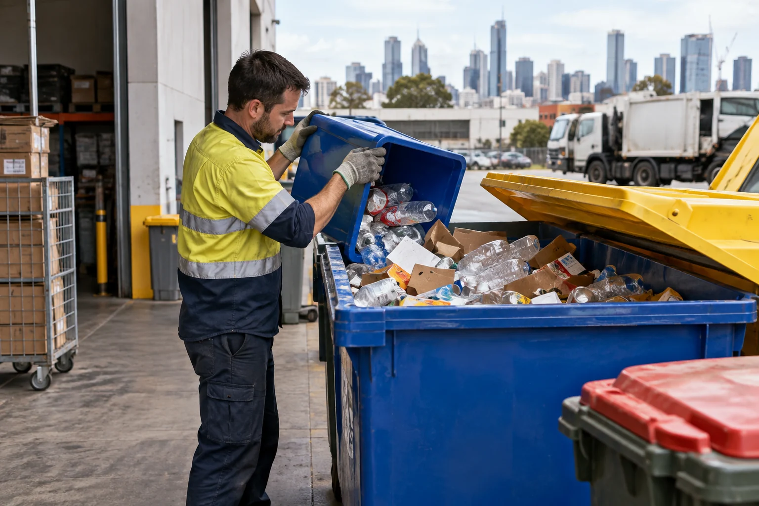 Illustrative scene for Commingled Recycling for Business: What It Is and What Goes In