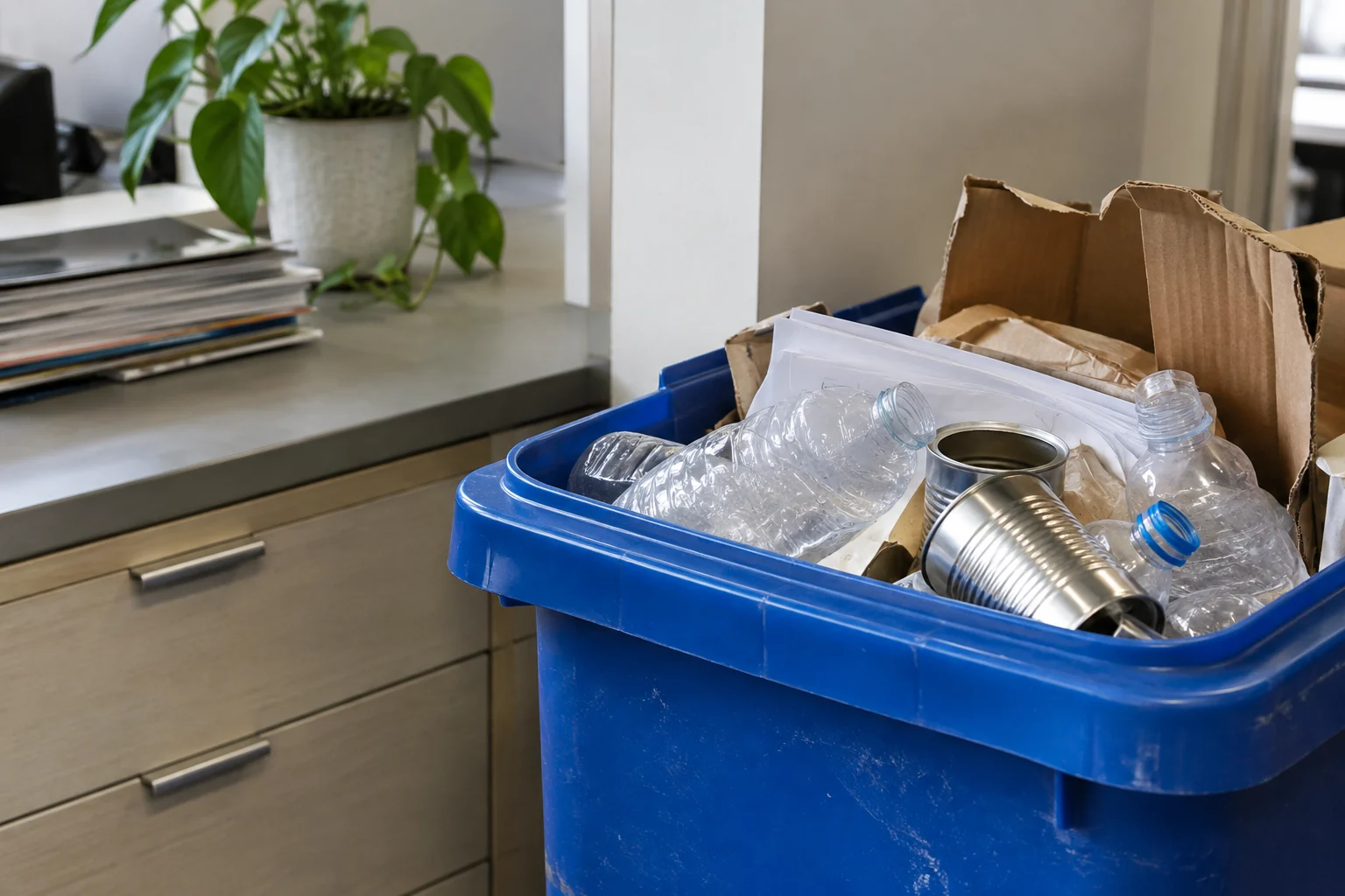 Illustrative scene for What Can Go in a Business Recycling Bin (and What Wrecks the Load)