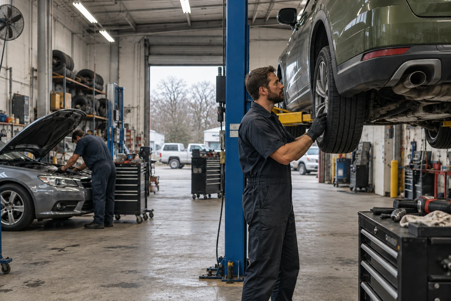 Illustrative automotive dealerships premises