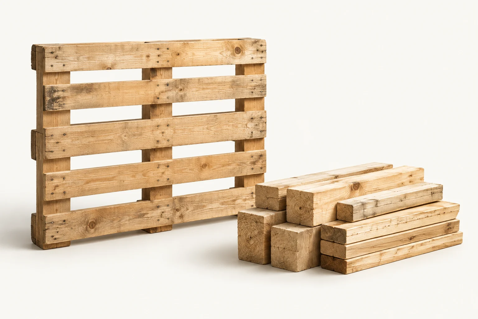 Illustration of Pallet Recycling collection equipment and materials